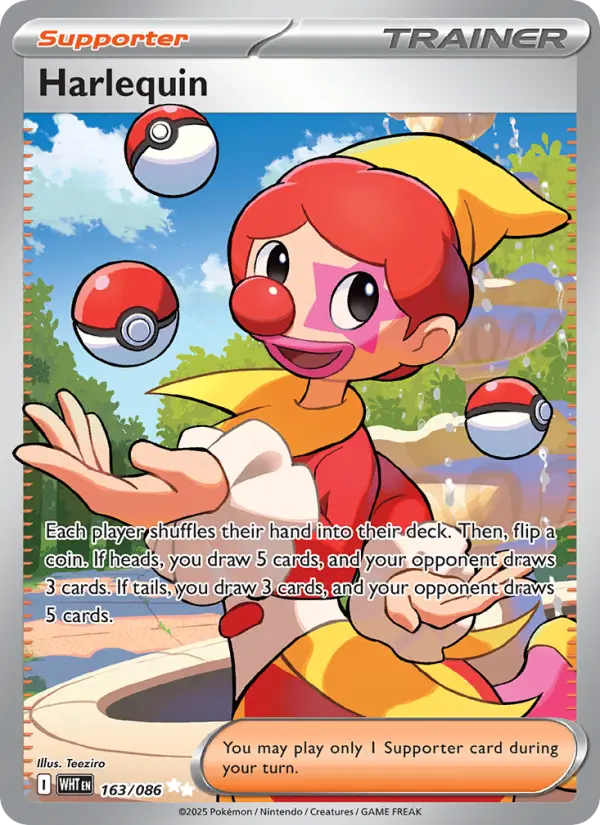 Harlequin Ultra Rare Pokemon card #163 from White Flare
