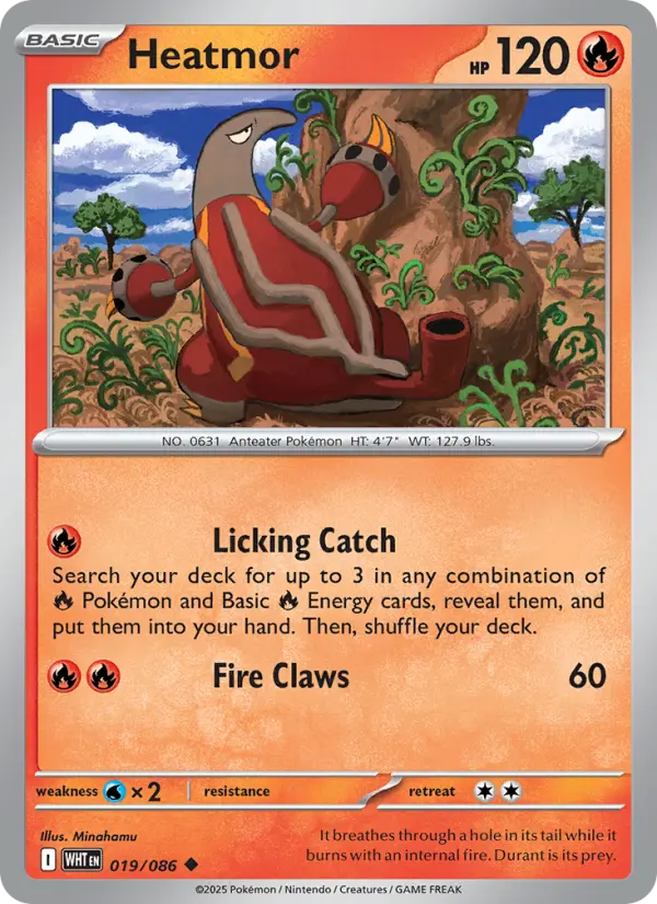 Heatmor Uncommon Pokemon card #019 from White Flare