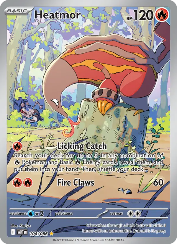 Heatmor Illustration rare Pokemon card #104 from White Flare