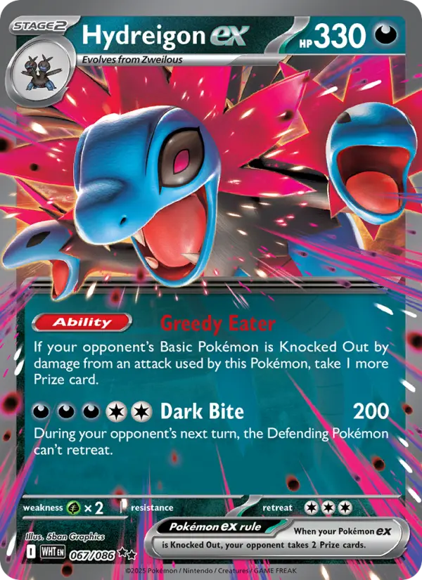 Hydreigon ex Double rare Pokemon card #067 from White Flare