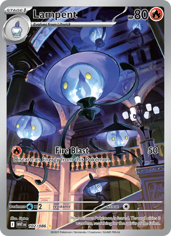 Lampent Illustration rare Pokemon card #102 from White Flare
