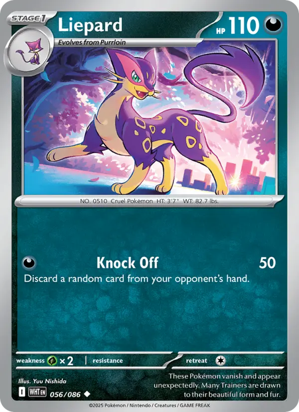 Liepard Uncommon Pokemon card #056 from White Flare