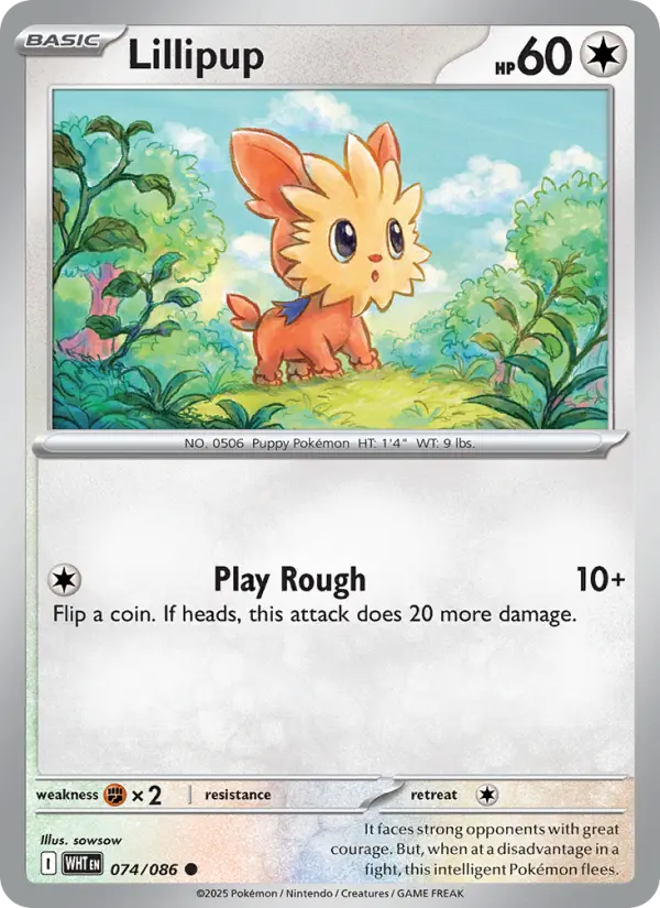 Lillipup Common Pokemon card #074 from White Flare
