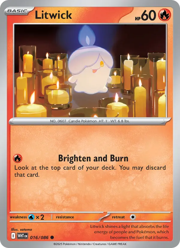 Litwick Common Pokemon card #016 from White Flare