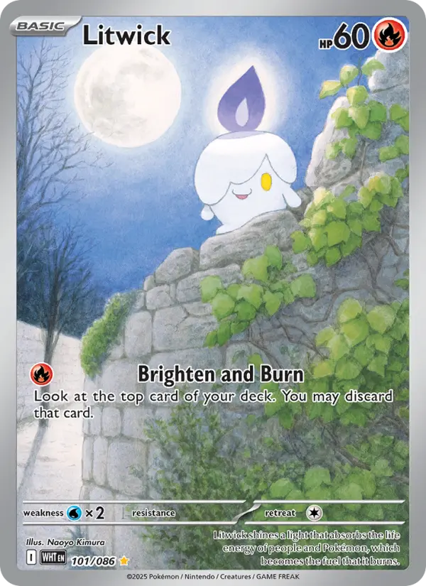 Litwick Illustration rare Pokemon card #101 from White Flare