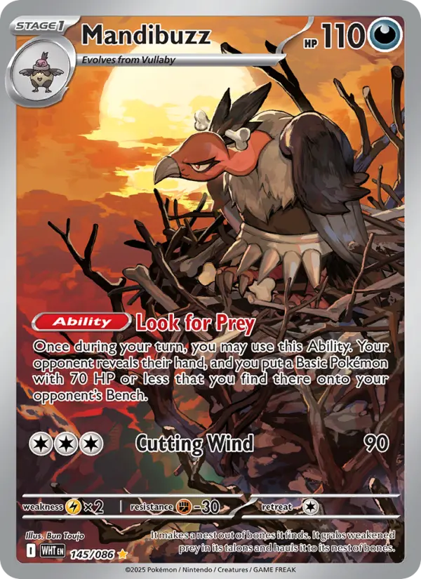 Mandibuzz Illustration rare Pokemon card #145 from White Flare