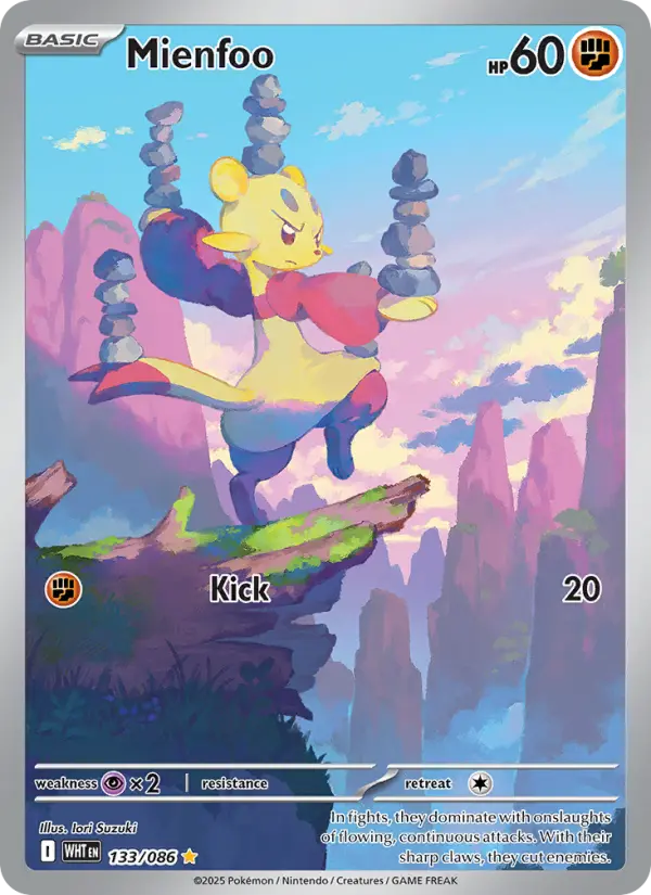 Mienfoo Illustration rare Pokemon card #133 from White Flare