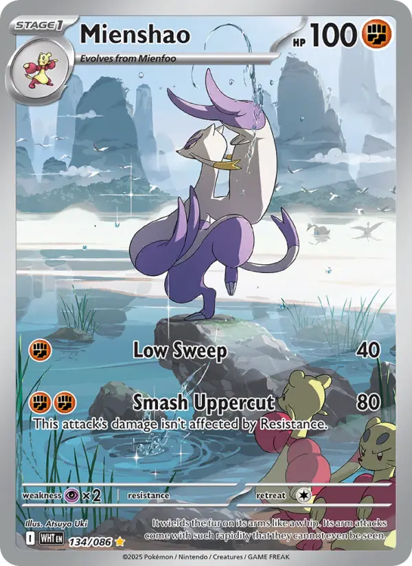 Mienshao Illustration rare Pokemon card #134 from White Flare