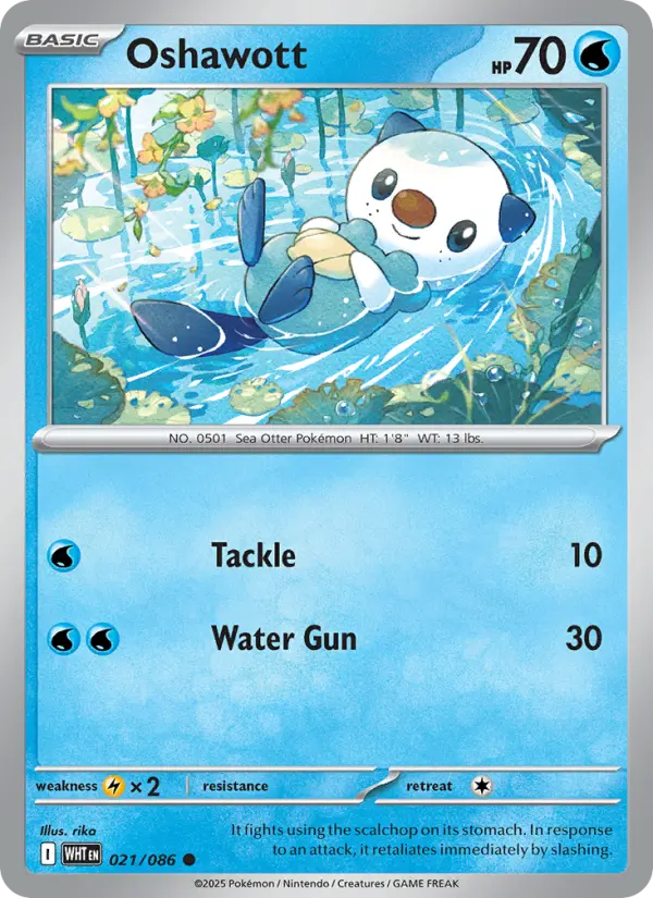 Oshawott Common Pokemon card #021 from White Flare