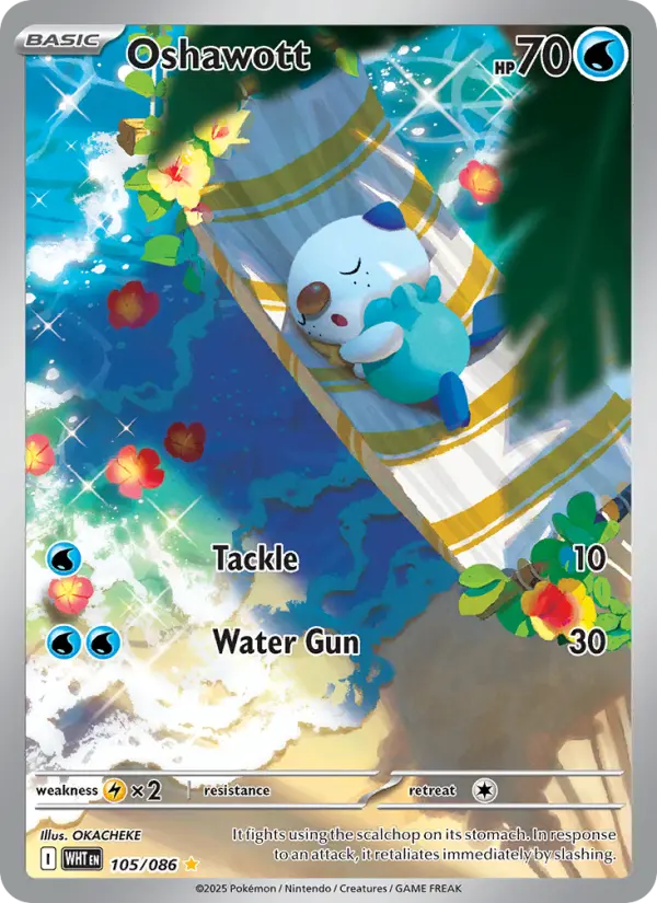 Oshawott Illustration rare Pokemon card #105 from White Flare