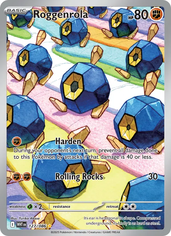Roggenrola Illustration rare Pokemon card #127 from White Flare