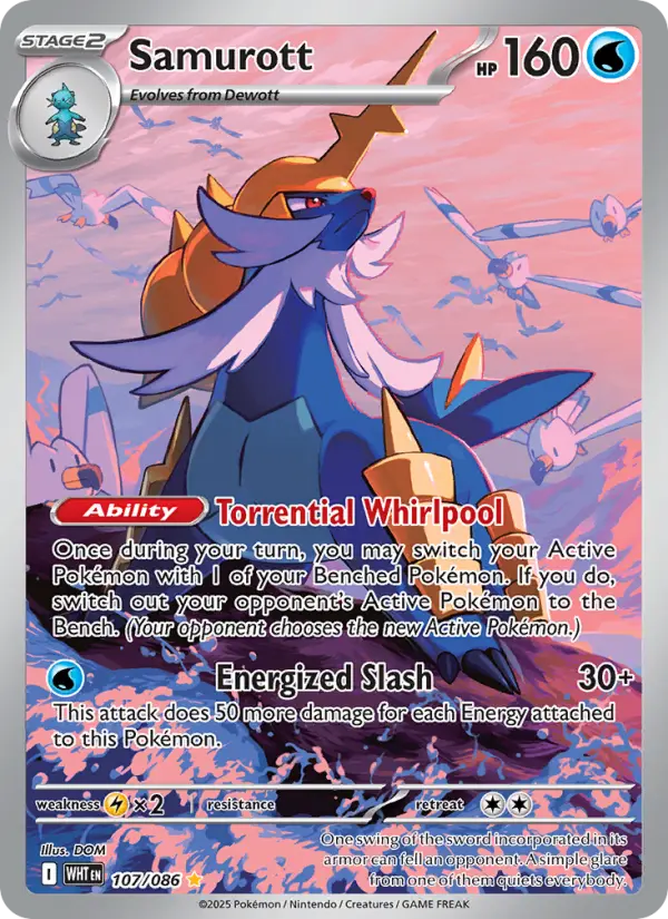 Samurott Illustration rare Pokemon card #107 from White Flare