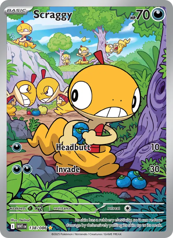 Scraggy Illustration rare Pokemon card #138 from White Flare