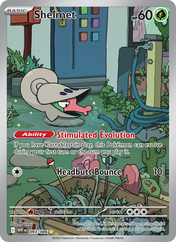 Shelmet Illustration rare Pokemon card #093 from White Flare