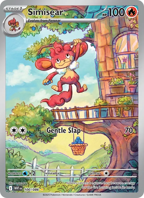 Simisear Illustration rare Pokemon card #100 from White Flare