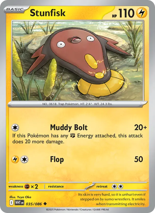 Stunfisk Uncommon Pokemon card #035 from White Flare