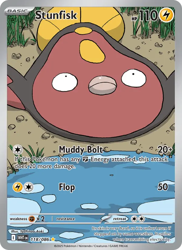 Stunfisk Illustration rare Pokemon card #118 from White Flare