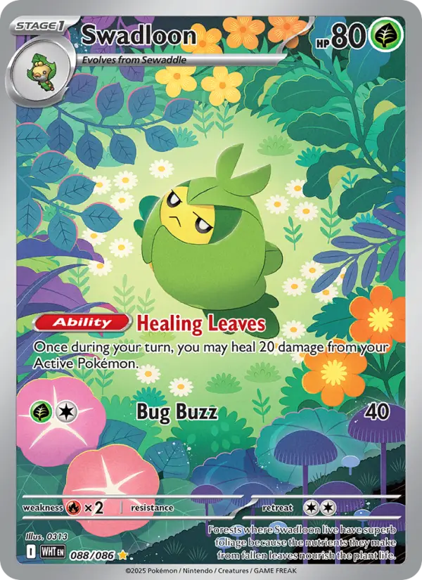 Swadloon Illustration rare Pokemon card #088 from White Flare