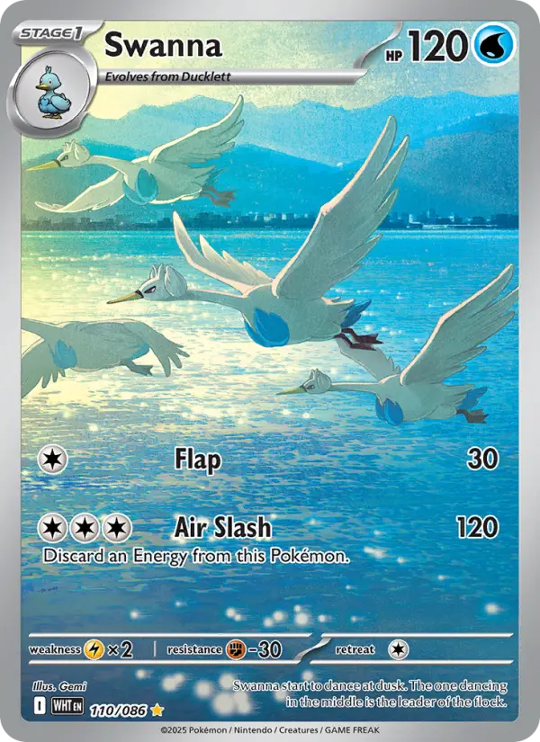 Swanna Illustration rare Pokemon card #110 from White Flare
