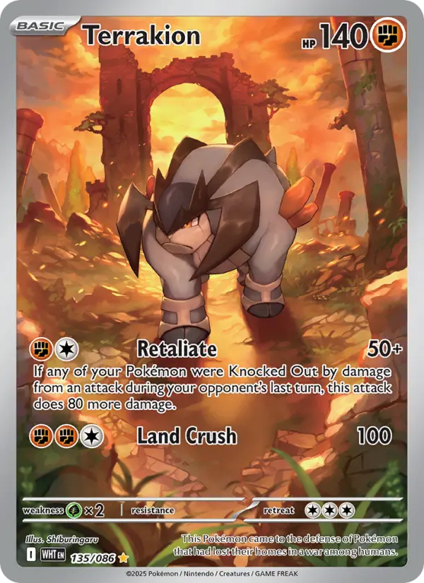 Terrakion Illustration rare Pokemon card #135 from White Flare
