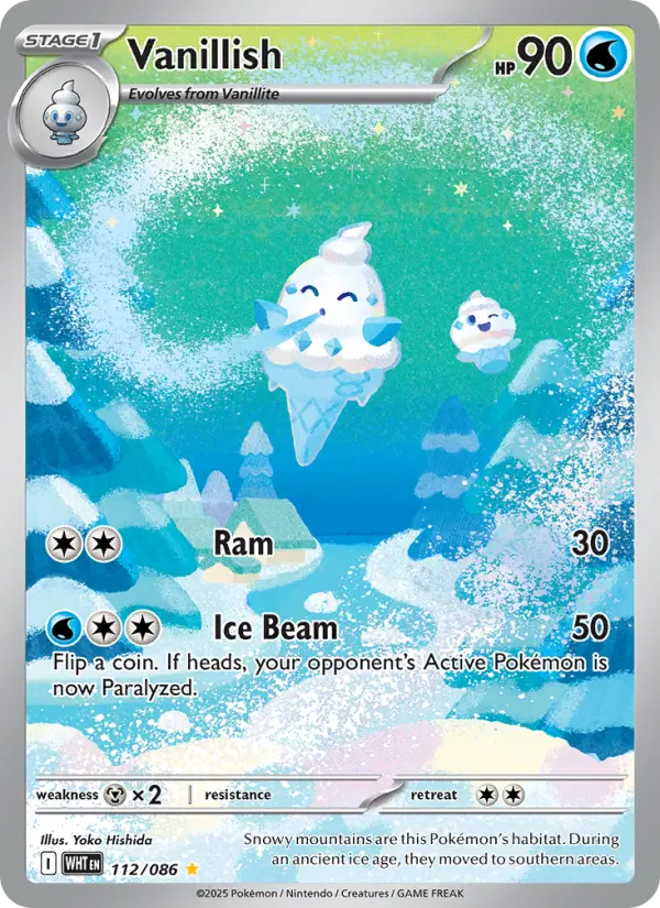 Vanillish Illustration rare Pokemon card #112 from White Flare