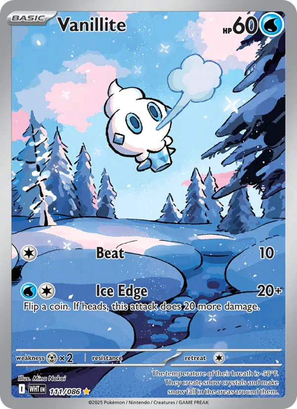 Vanillite Illustration rare Pokemon card #111 from White Flare