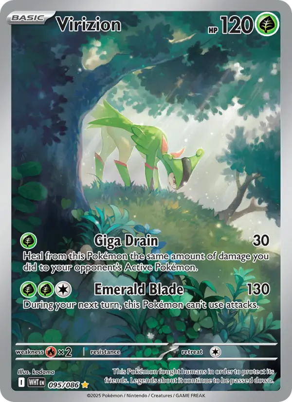 Virizion Illustration rare Pokemon card #095 from White Flare