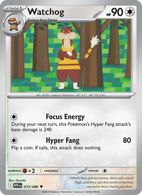 Watchog Pokemon card artwork