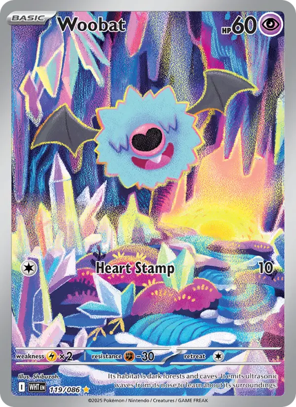 Woobat Illustration rare Pokemon card #119 from White Flare