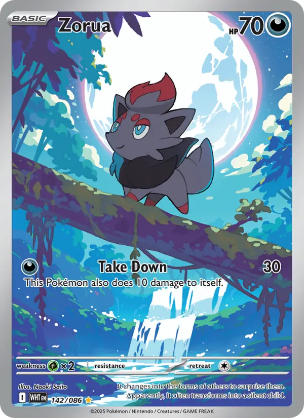Zorua Illustration rare Pokemon card #142 from White Flare