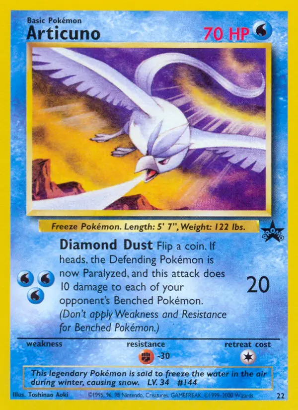 Articuno Common Pokemon card #22 from Wizards Black Star Promos
