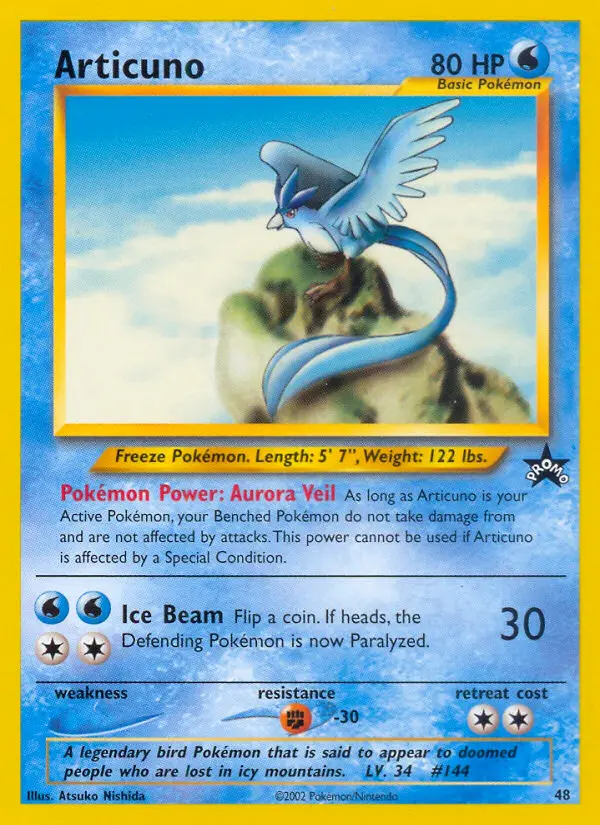 Articuno Common Pokemon card #48 from Wizards Black Star Promos
