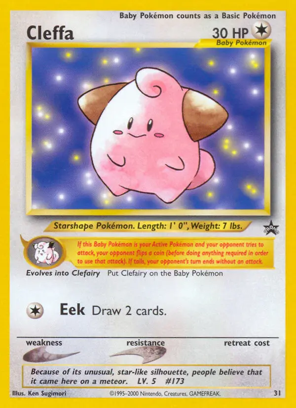 Cleffa Common Pokemon card #31 from Wizards Black Star Promos