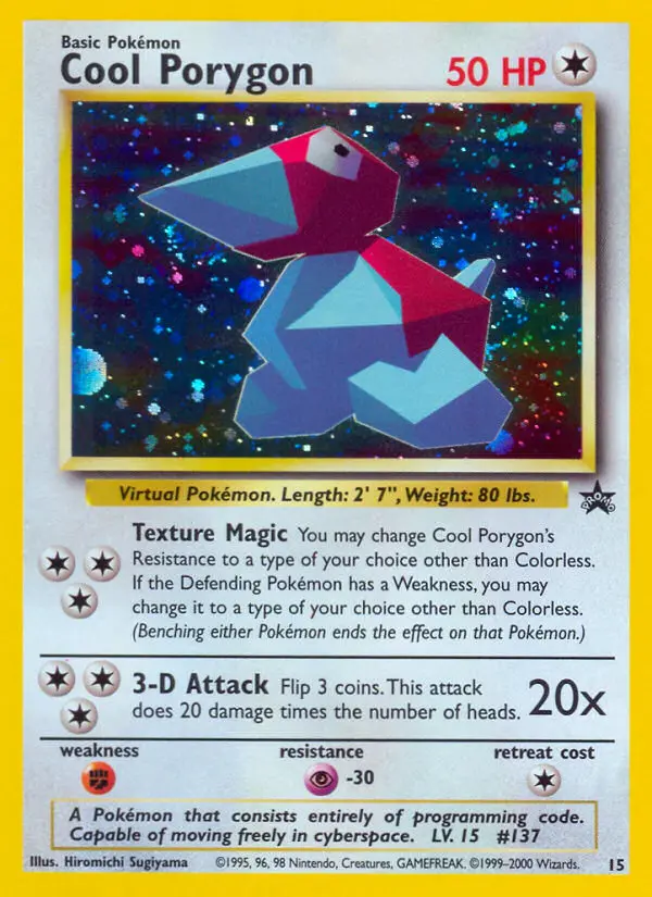 Cool Porygon Common Pokemon card #15 from Wizards Black Star Promos