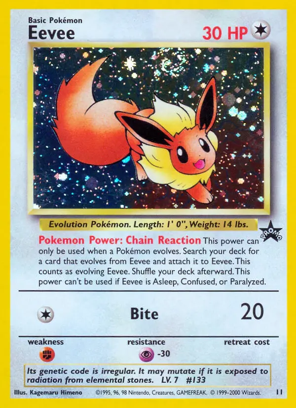 Eevee Common Pokemon card #11 from Wizards Black Star Promos