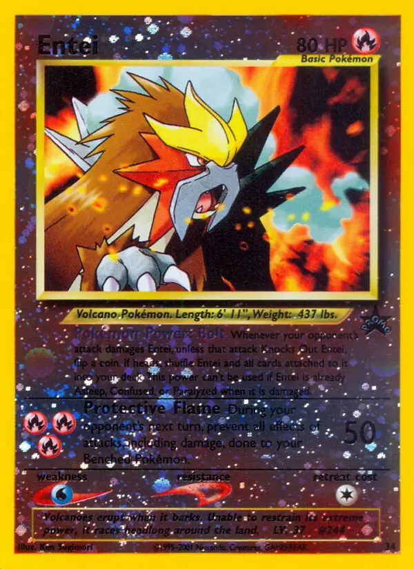Entei Common Pokemon card #34 from Wizards Black Star Promos