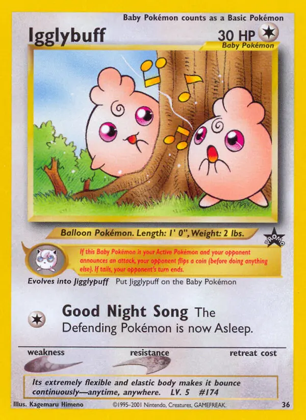 Igglybuff Common Pokemon card #36 from Wizards Black Star Promos