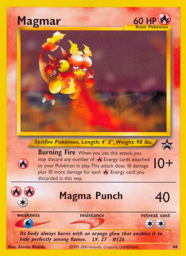 Magmar Common Pokemon card #44 from Wizards Black Star Promos