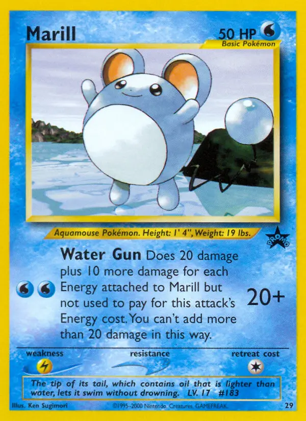 Marill Common Pokemon card #29 from Wizards Black Star Promos
