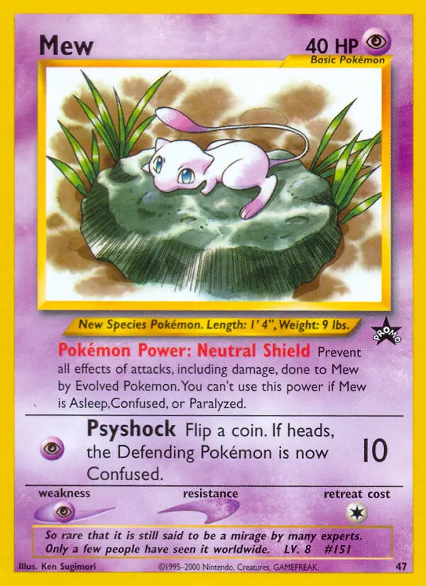 Mew Common Pokemon card #47 from Wizards Black Star Promos