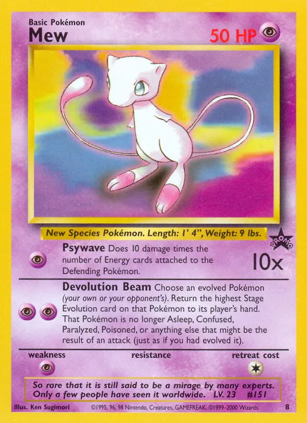 Mew Common Pokemon card #8 from Wizards Black Star Promos