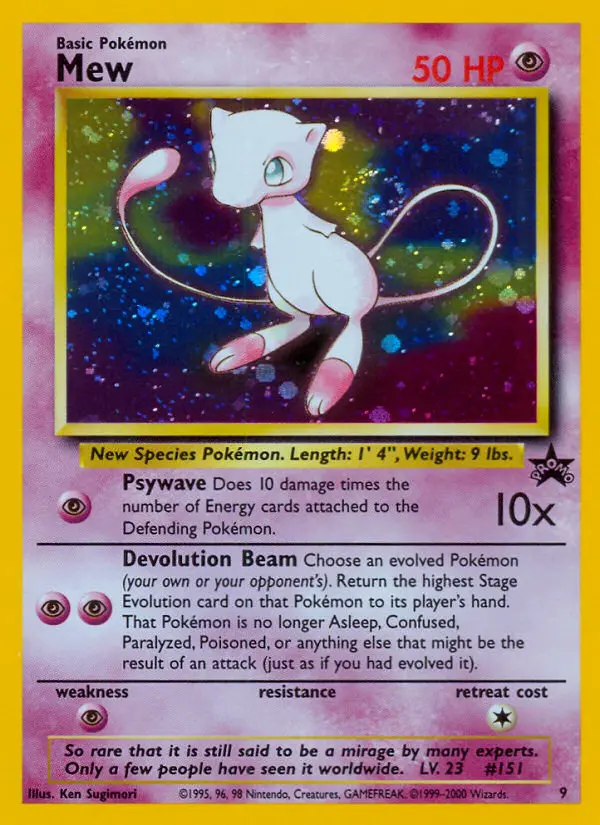 Mew Common Pokemon card #9 from Wizards Black Star Promos