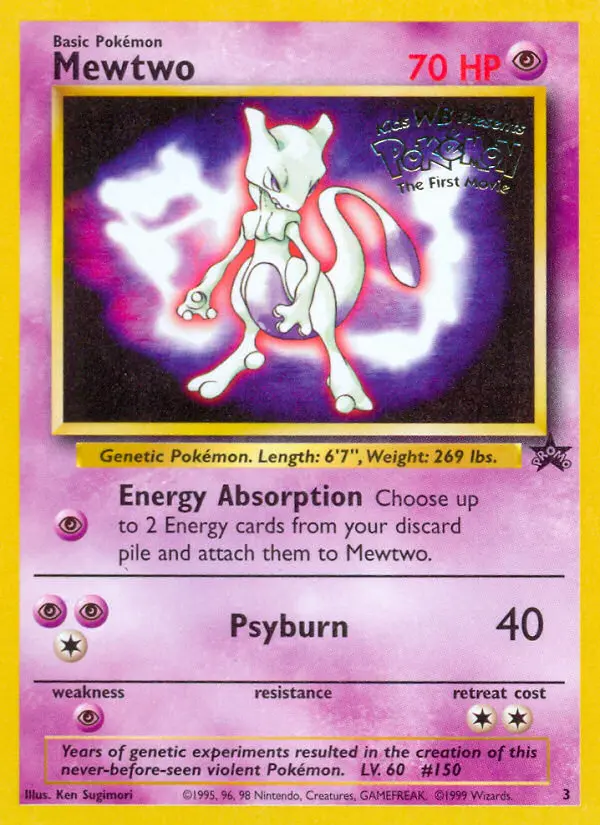Mewtwo Common Pokemon card #3 from Wizards Black Star Promos