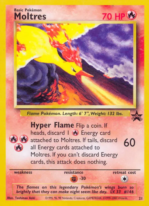 Moltres Common Pokemon card #21 from Wizards Black Star Promos