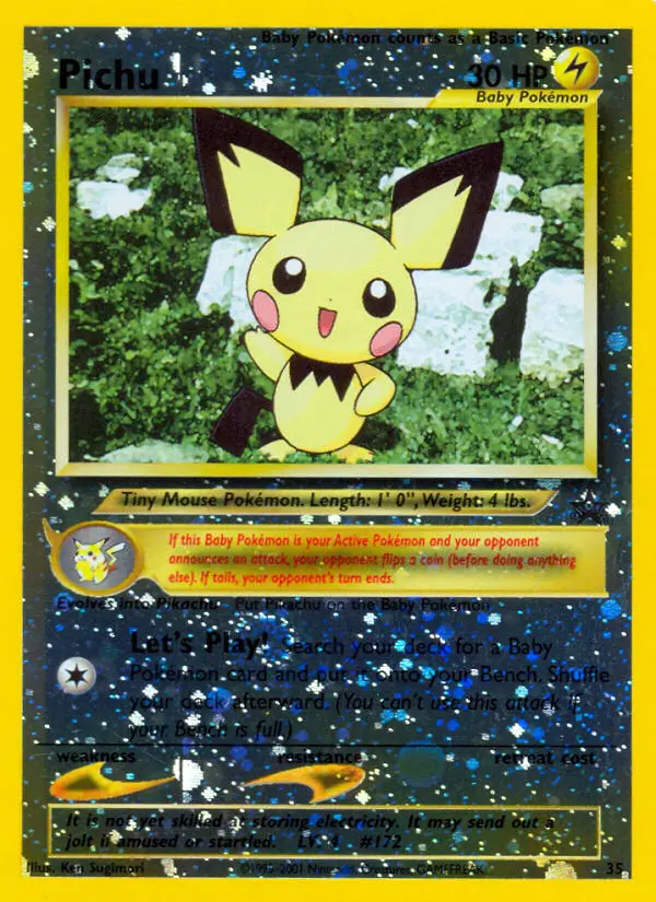 Pichu Common Pokemon card #35 from Wizards Black Star Promos