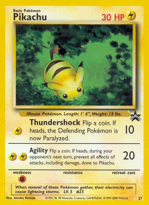 Pikachu Common Pokemon card #27 from Wizards Black Star Promos