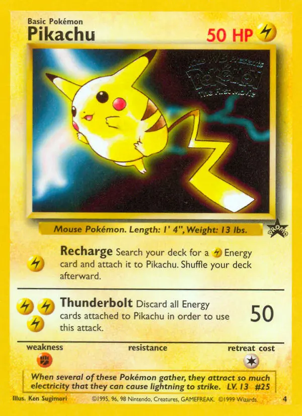 Pikachu Common Pokemon card #4 from Wizards Black Star Promos