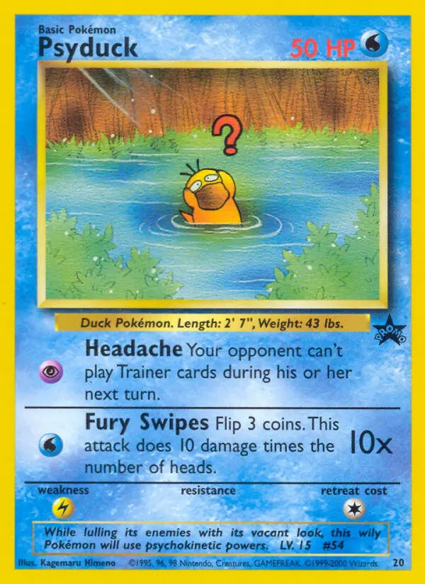 Psyduck Common Pokemon card #20 from Wizards Black Star Promos