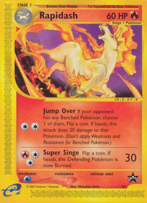 Rapidash Common Pokemon card #51 from Wizards Black Star Promos