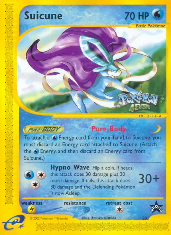 Suicune Common Pokemon card #53 from Wizards Black Star Promos